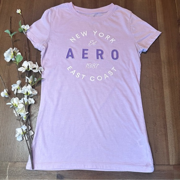 Aeropostale Womons Graphic Tee size M purple - Picture 1 of 6